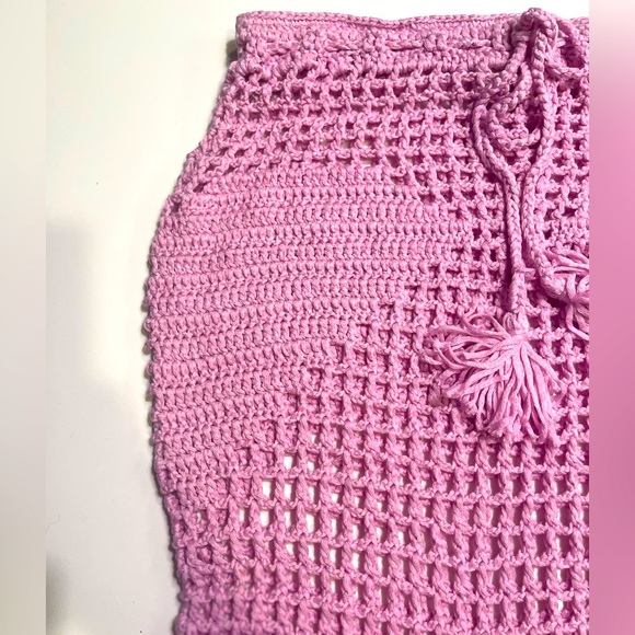 Hand Made New Beautiful Lilac | Levander Crocheted Top & Mini Skirt Fits M/L - Picture 11 of 13